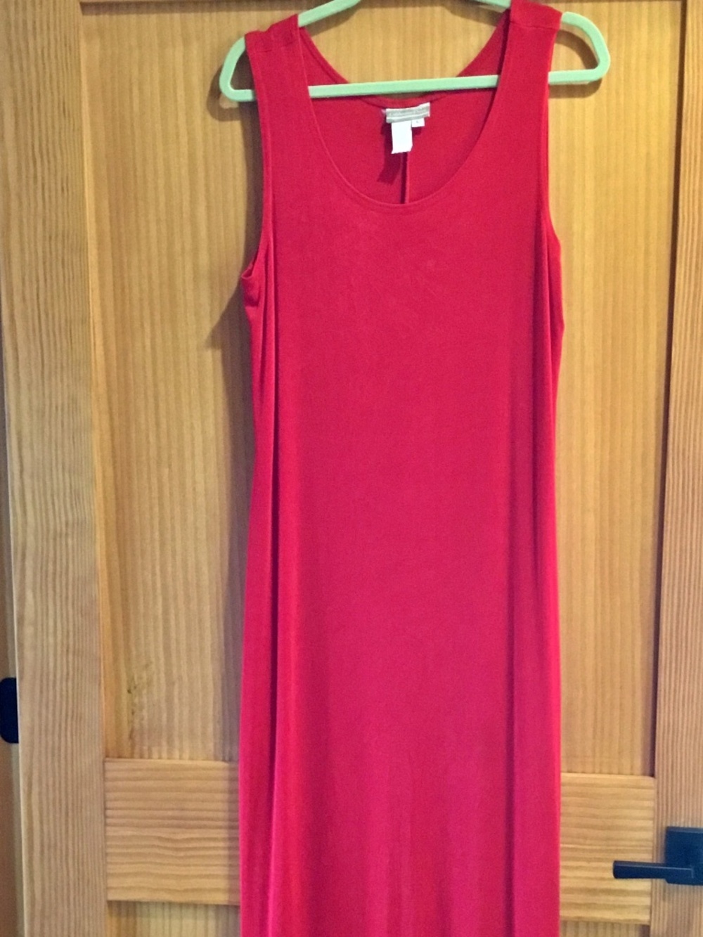 Coldwater Creek Scoop Neck Red Maxi Dress